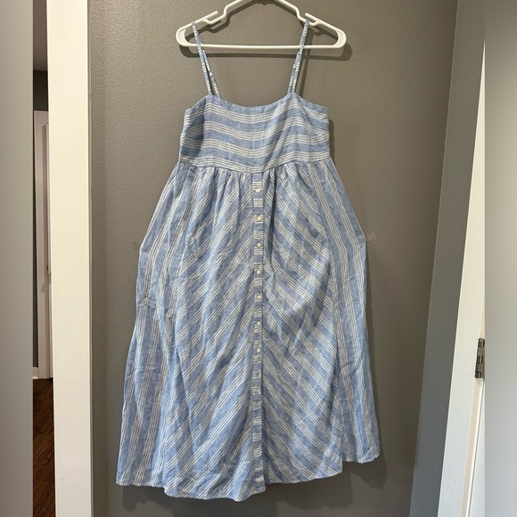 LOFT Women's LOFT Beach Striped Button Midi Dress - Picture 4 of 7